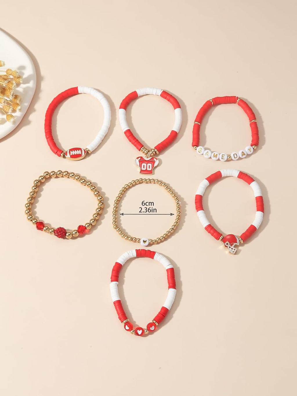 Game Day Football Charm Bracelet: Stackable Sports Jewelry for Moms & Dads - Perfect for Football Fans