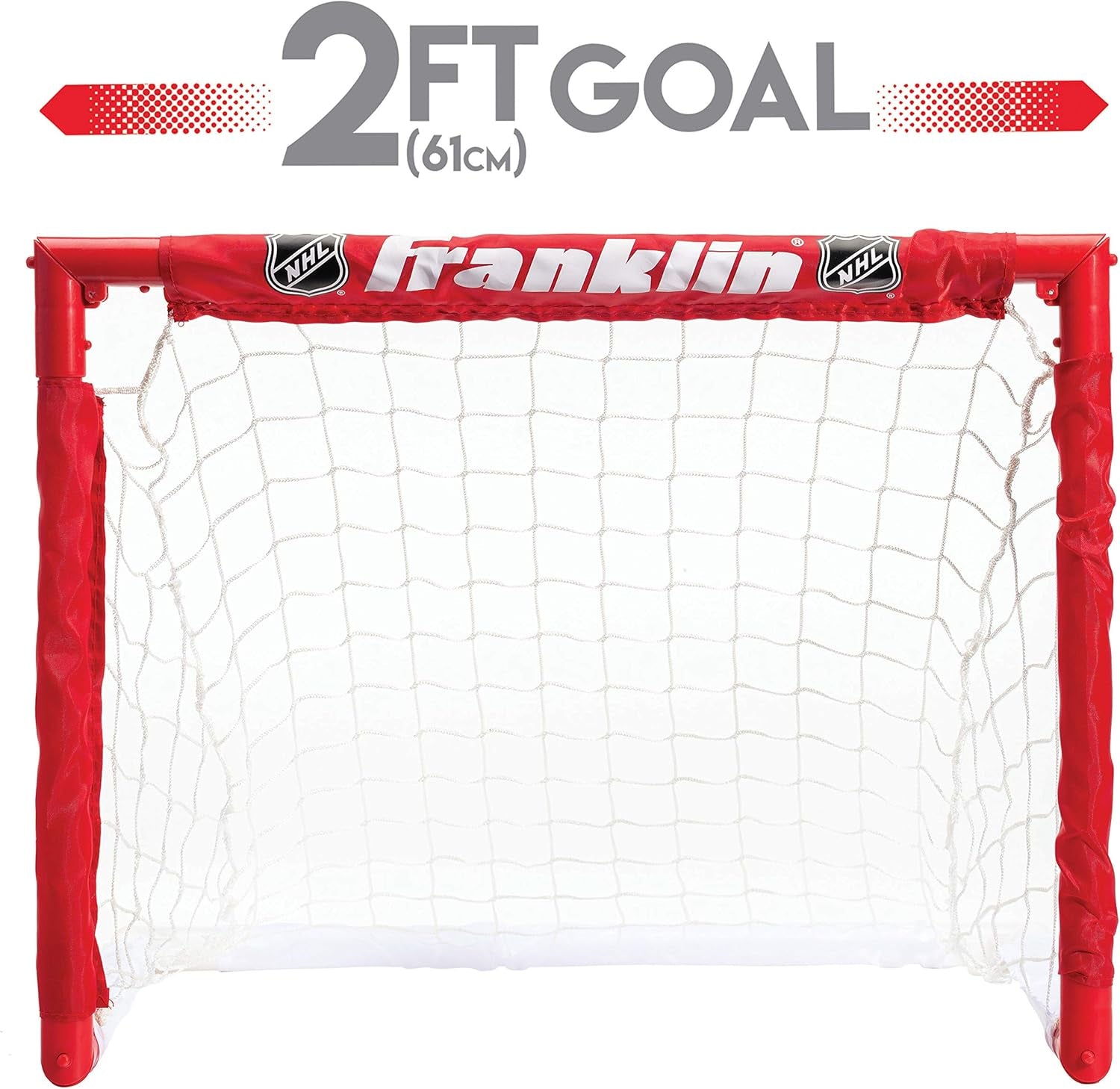 Franklin Sports - NHL Kids Folding Hockey Goals Set - (2) Street Hockey & Knee Hockey Goals - (2) Adjustable Youth Hockey Sticks, (2) Knee Hockey Sticks, (2) Mini Hockey Balls + (1) Street Hockey Ball