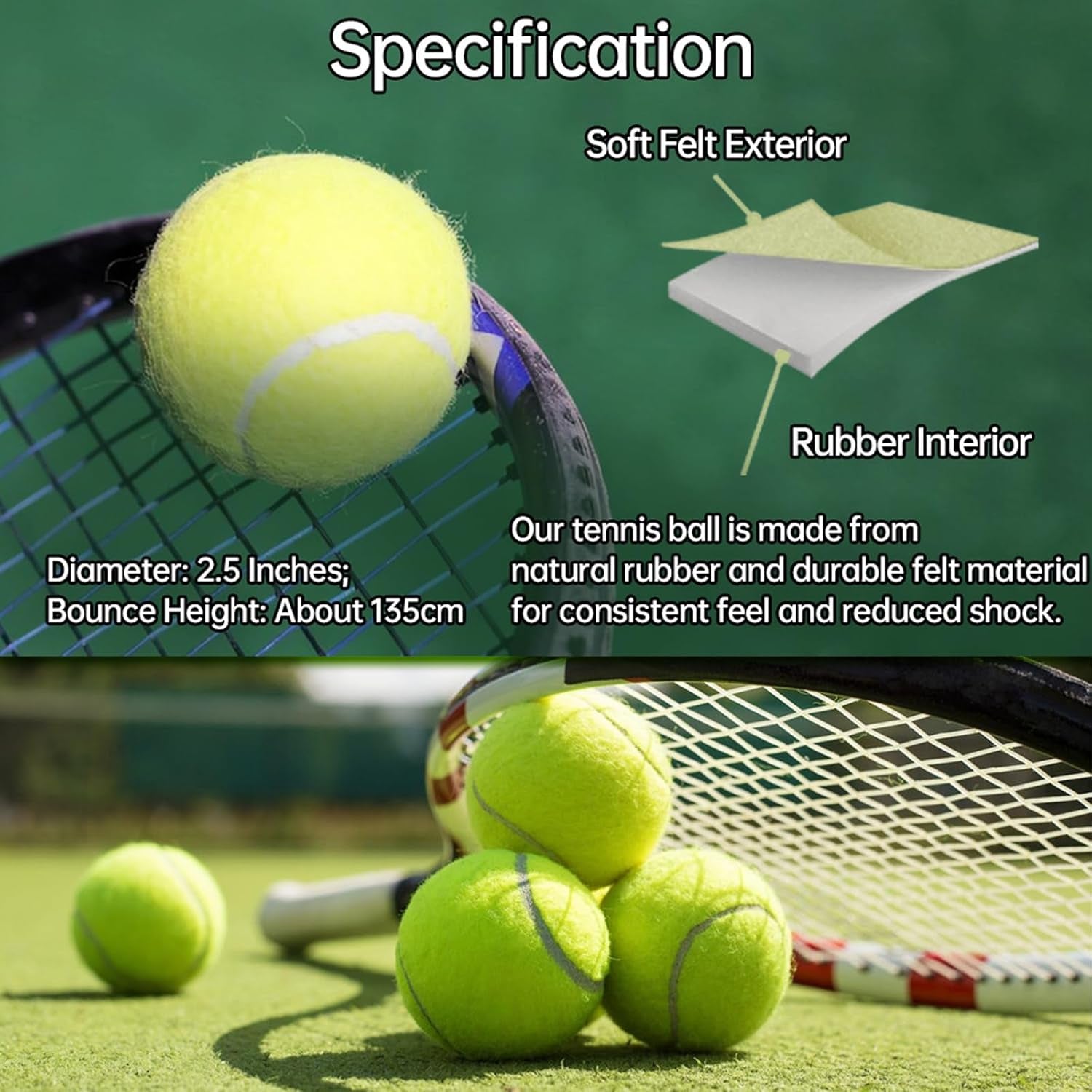 Tennis Balls, 12 Pack Advanced Training Tennis Balls Practice Balls, Come with Mesh Bag for Easy Transport, Good for Beginner Training Ball
