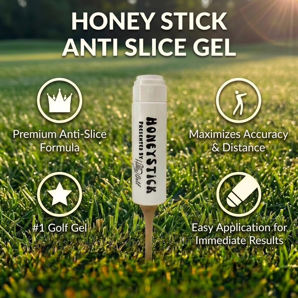 Honeystick anti Slice Gel for Golf Clubs - Anti-Hook Spin Reducer for Driver, Woods, Hybrids, Irons - Golf Accessories for Men - Golfers Must Haves & Essentials