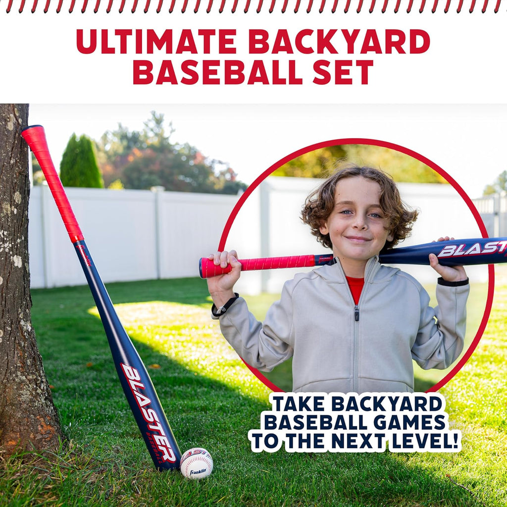 Franklin Sports Blaster Plastic Baseball Bat + Ball Set - Youth 32" Toy Bat + Official Stitched 70Mm Lightweight Ball