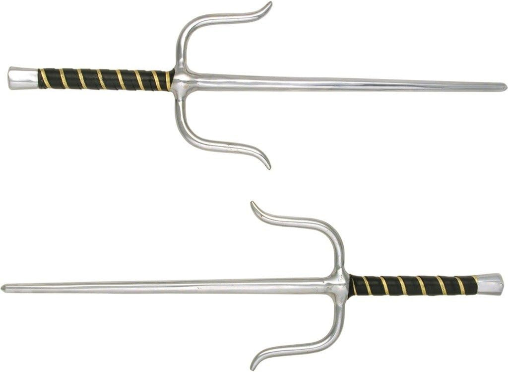 Martial Arts Training SAIS, Stainless Steel Blades, Wrapped Handle, Practice, Cosplay, Pack of 2