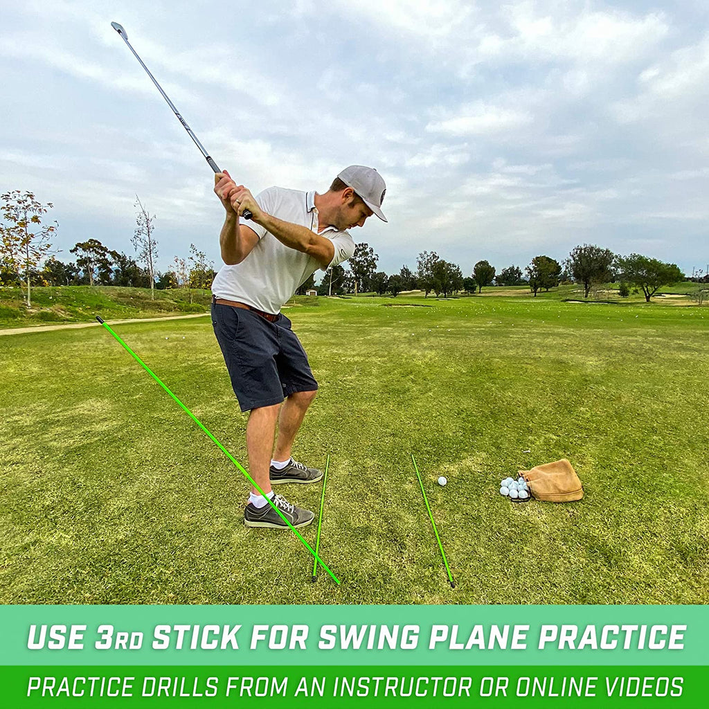 Golf Alignment Training Sticks - Choose 2 or 3 Pack - 48 Inch Golf Alignment Aid Practice Rods