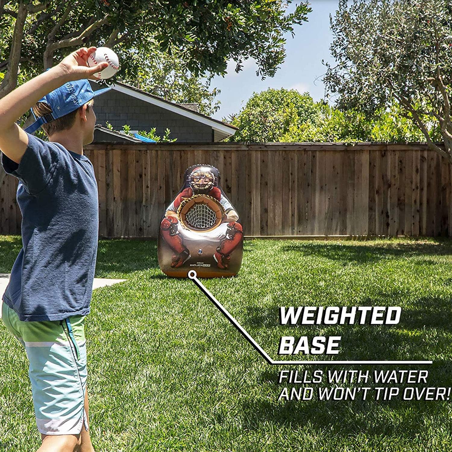 Inflataman Baseball Toss Challenge - Inflatable Catcher Strike Zone Pitching Game
