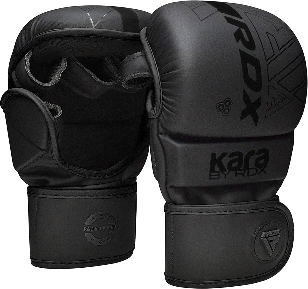 MMA Gloves Sparring Grappling, Hybrid Open Palm Martial Arts Mitts Men Women, Maya Hide Leather Wrist Support, Cage Fighting Combat Sports Boxing Glove Training, Muay Thai, Punching Bag Kickboxing