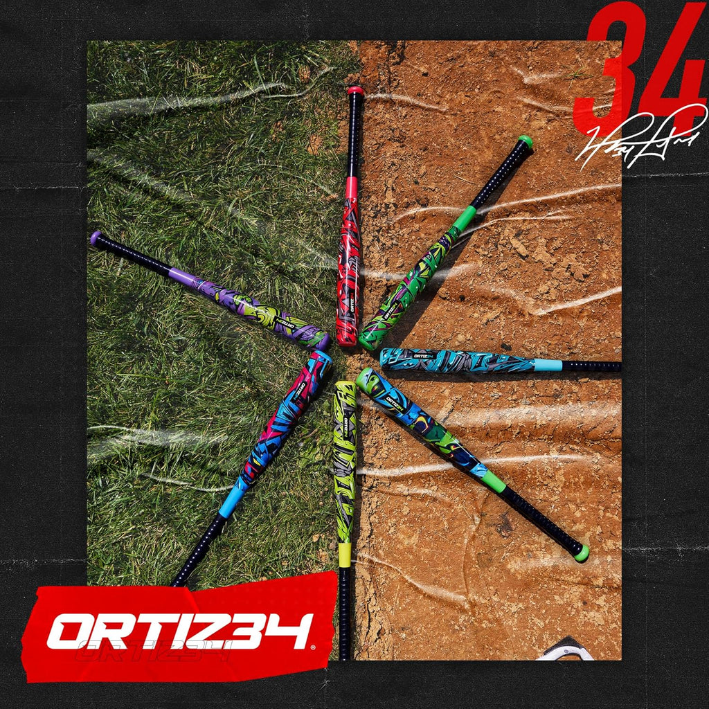 Bat & Ball Set - Graffiti Plastic Bat & Ball Homerun Set- David Ortiz Backyard Baseball Set for Youth, Kids, Teenagers, Adults (Bat & Ball Set, Blue)