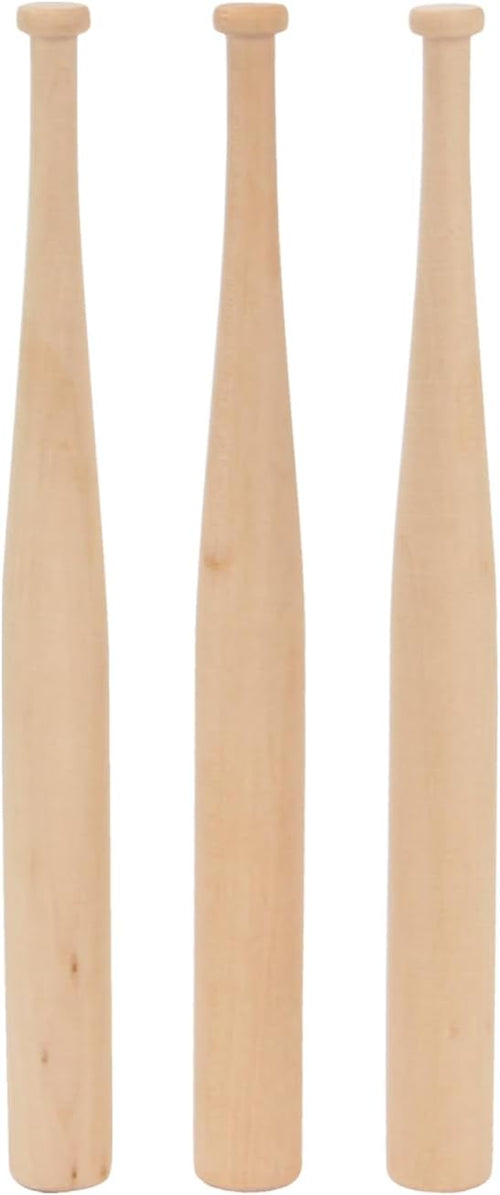 3 Pack 8" Mini Baseball Bats, Wooden Unfinished Wood Ball Bats Mini Baseball Bat, Unpainted Small Wooden Bats Small Party Favors for Painting Sports DIY Craft Projects
