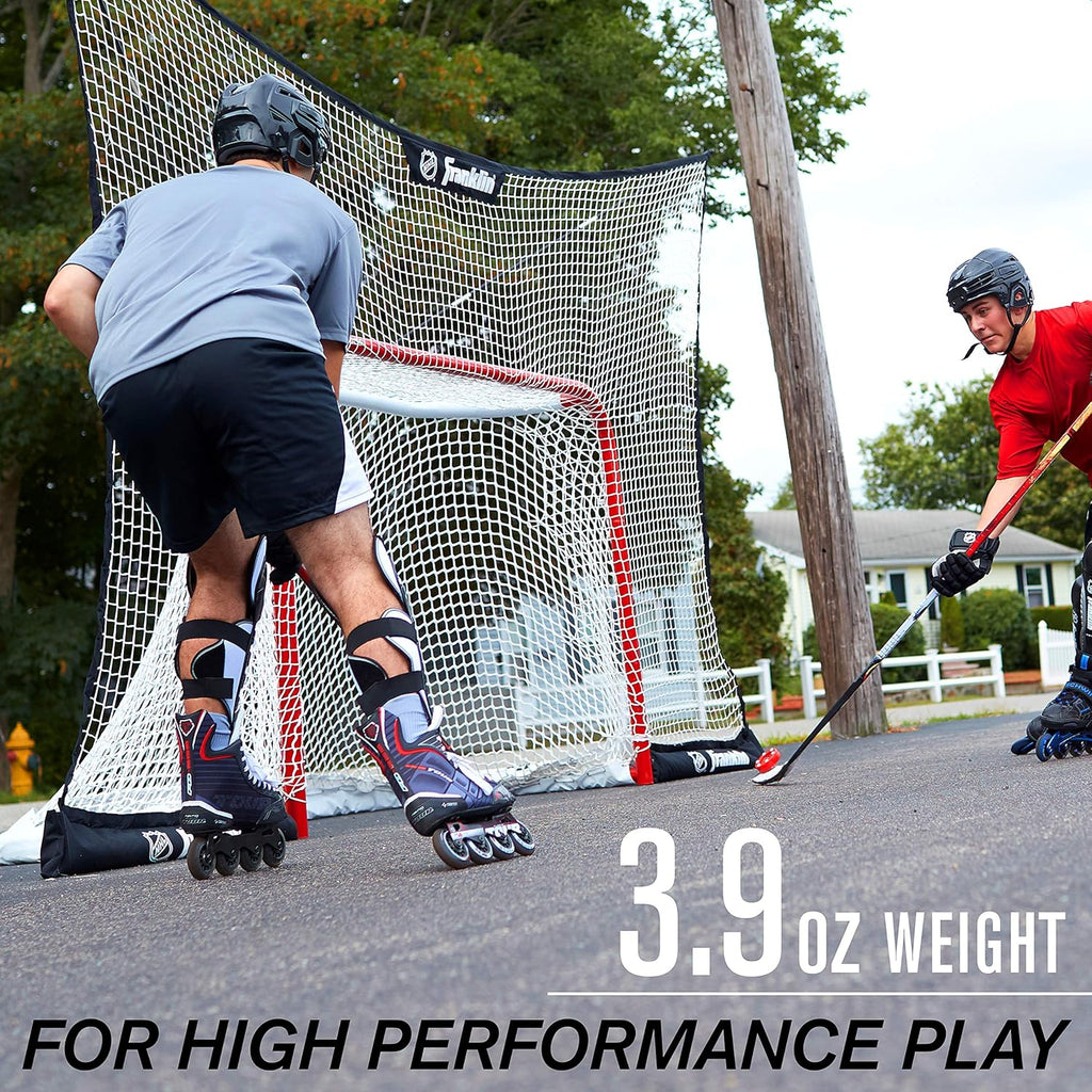 Franklin Sports NHL Street Roller Hockey Pucks - Pro Commander Outdoor Roller Hockey Pucks for Practice + Training - Outdoor Hockey Street Pucks with Rollers - 24 Bulk Packs, 6 Packs + Single Pucks