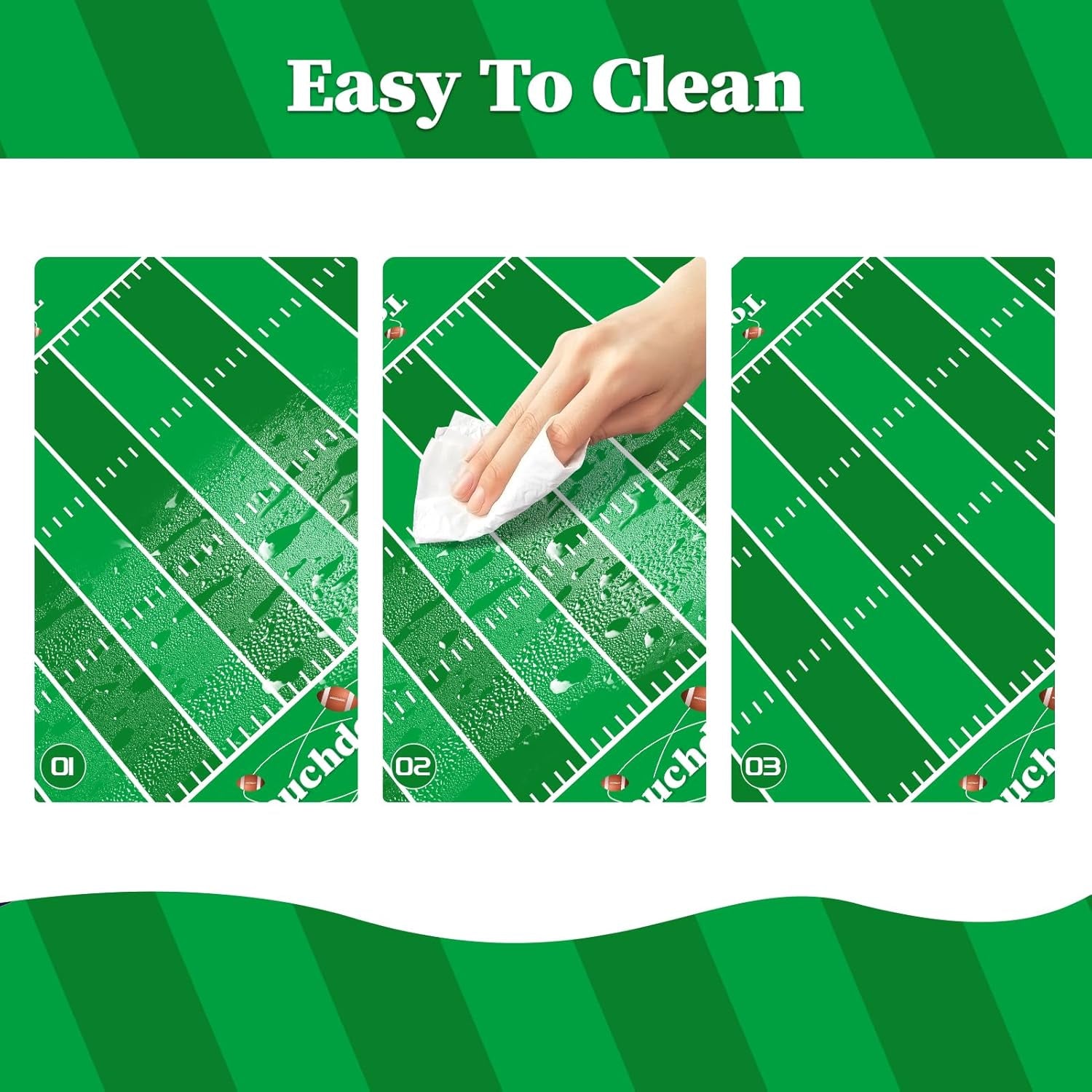 Football Party Decorations,3 Pack Football Tablecloth Disposable Plastic Tablecloth 54" X 108" Plastic Table Cloth for Rectangle Tables,Birthday Party Decor,Parties Supplies for Home,Dinner