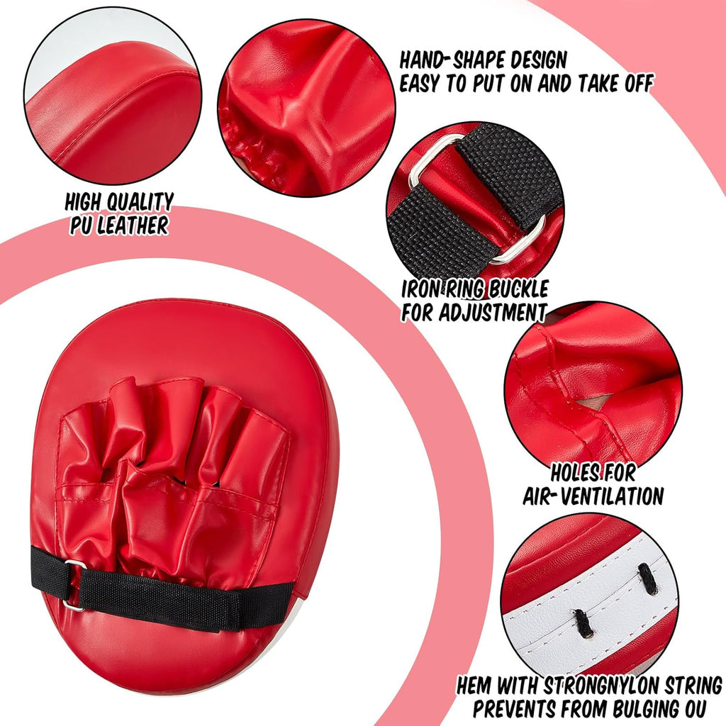 7 in 1 Taekwondo Kick Pad Boxing Training Equipment Punching Mitts Martial Arts Wrist Band Adjustable Soft Pads Set for Karate Muay Thai MMA Training