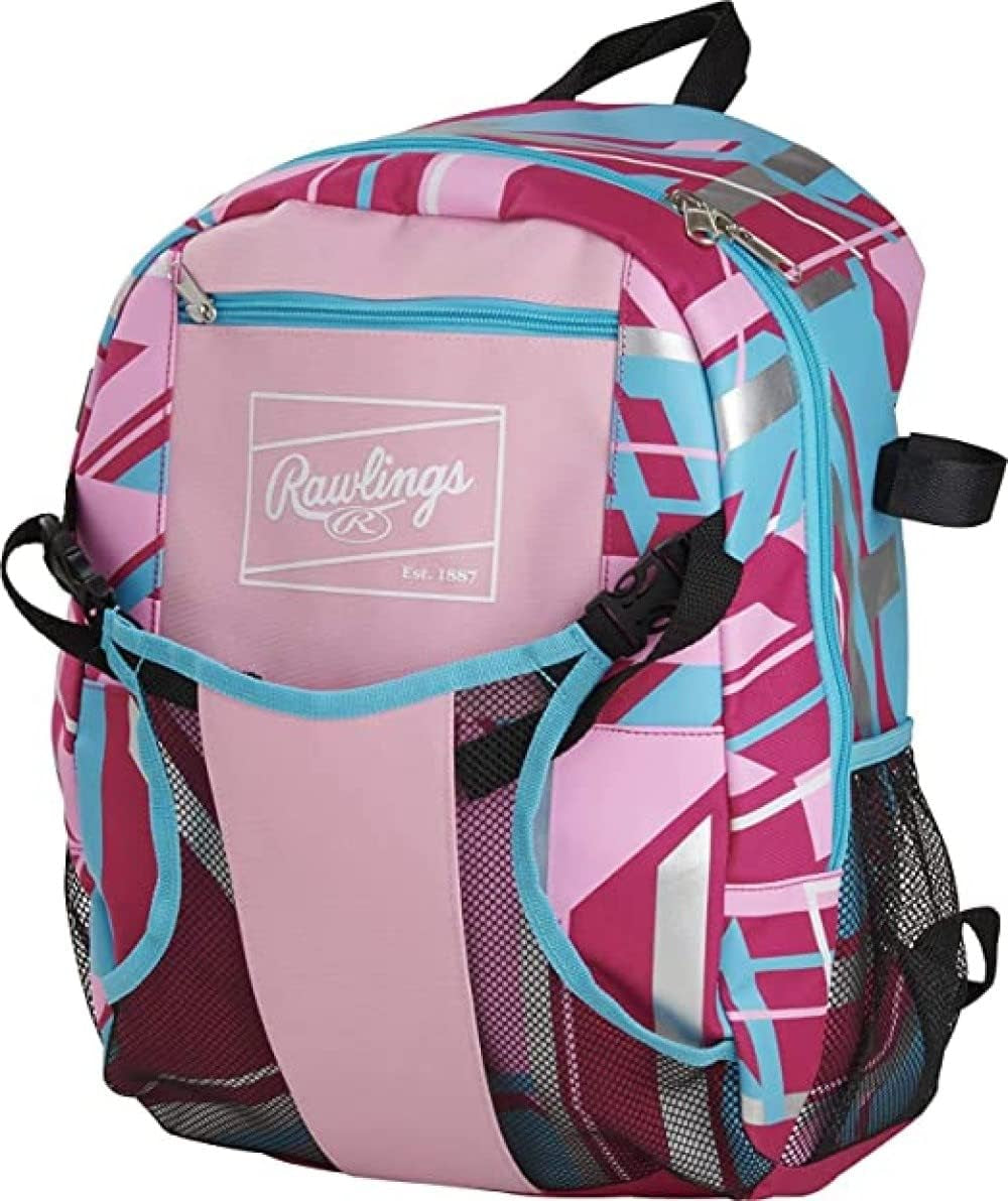 Rawlings | REMIX Backpack Equipment Bag | T-Ball & Youth Baseball / Softball | Pink