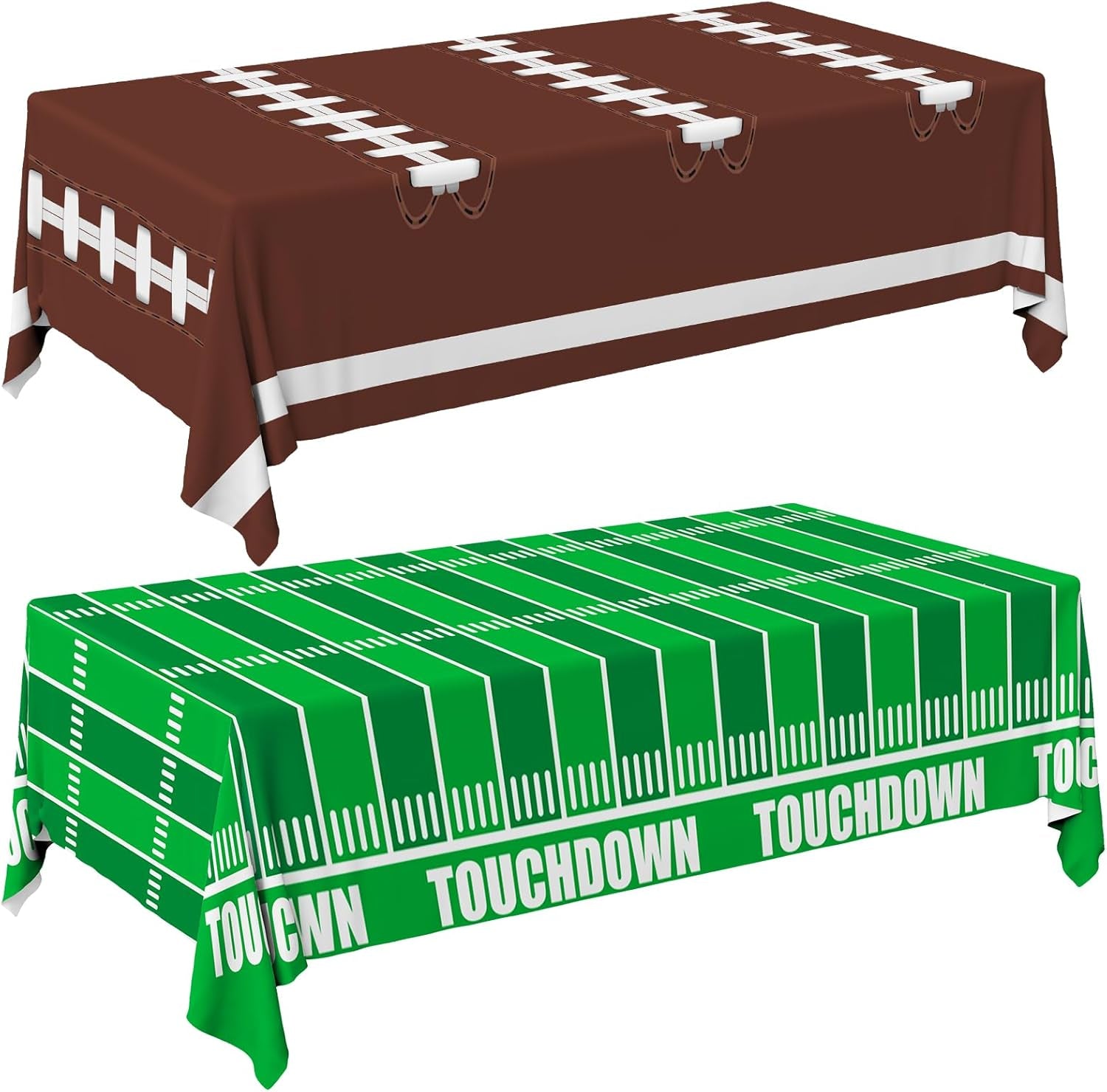 Football Party Decorations Disposable Tablecloth Plastic Touchdown Table Cover for Birthday Football Party Games Decoration 54 X 108Inch，2 Pack