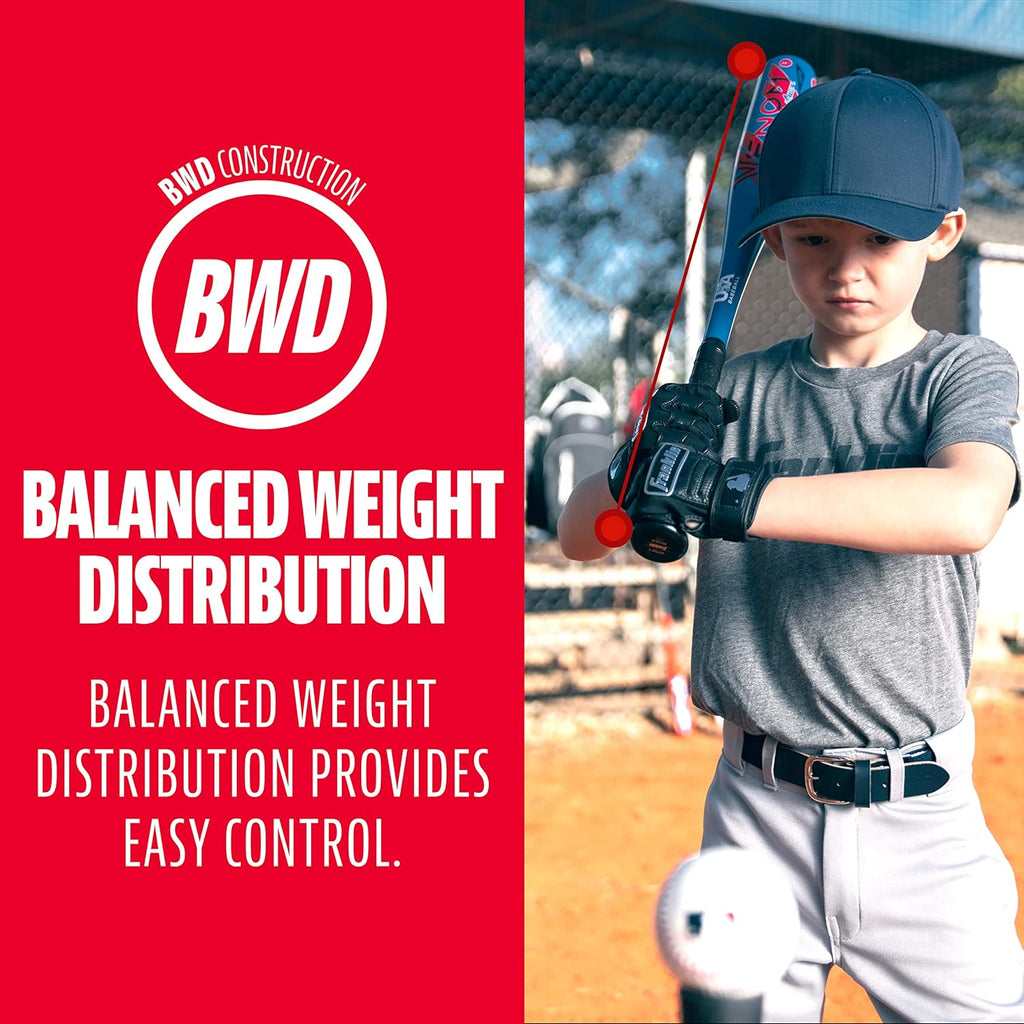 Franklin Sports Kids Teeball Bat - Venom + Barracuda Aluminum + Composite - USA Baseball Certified for Boys + Girls - Youth Metal Bat - Drop -10 to -13