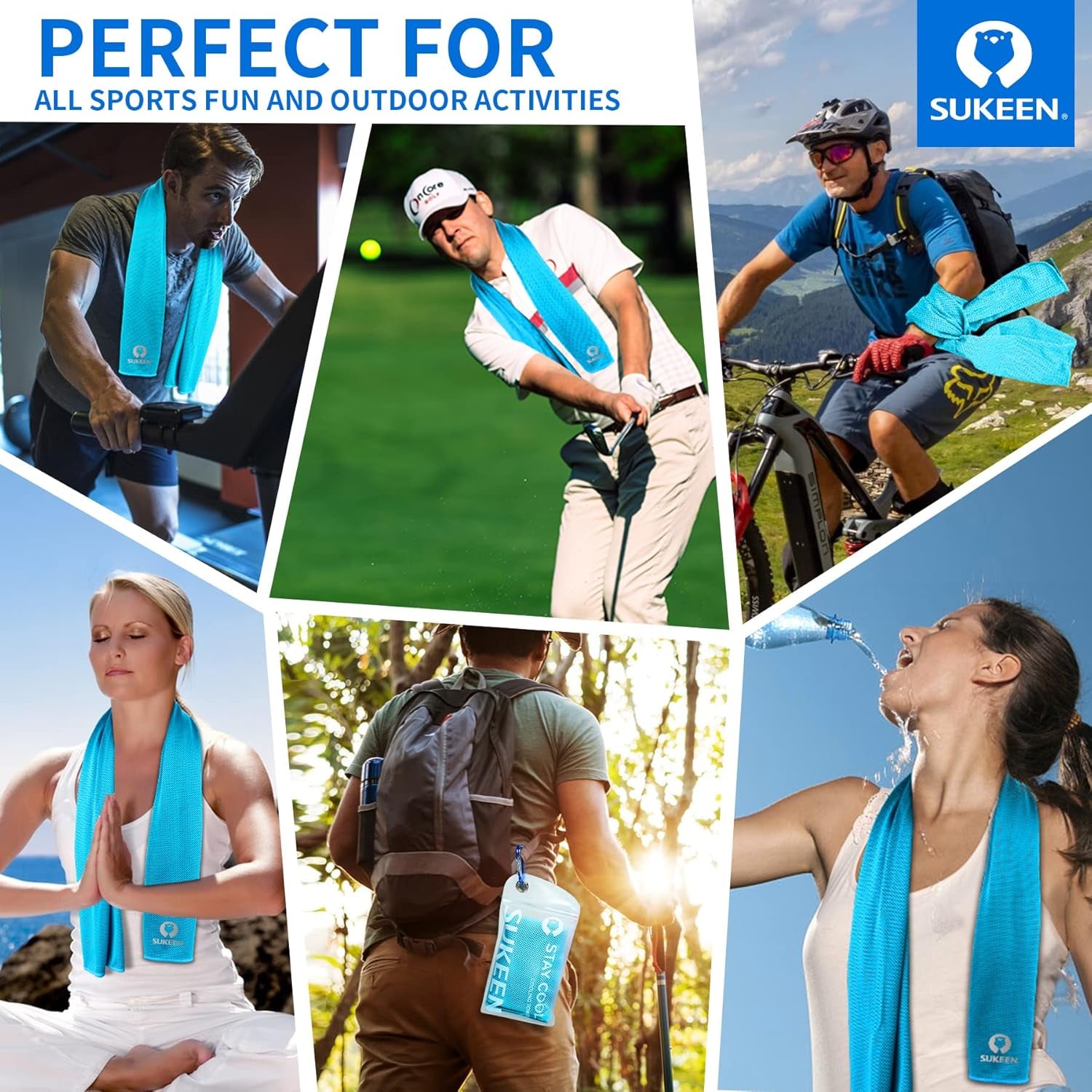 4Pack Cooling Towel (40"X12"), Ice Towel,Soft Breathable Chilly Towel,Microfiber Towel for Yoga,Sport,Running,Gym,Workout,Camping,Fitness,Workout & More Activities