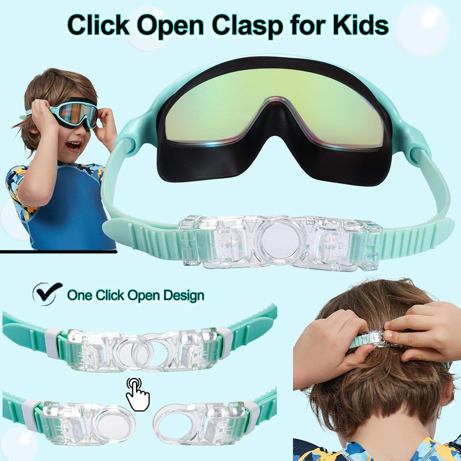 Swim Goggles 2 Pack Anti-Fog Anti-Uv Wide View Swimming Goggles for Kids 3-14