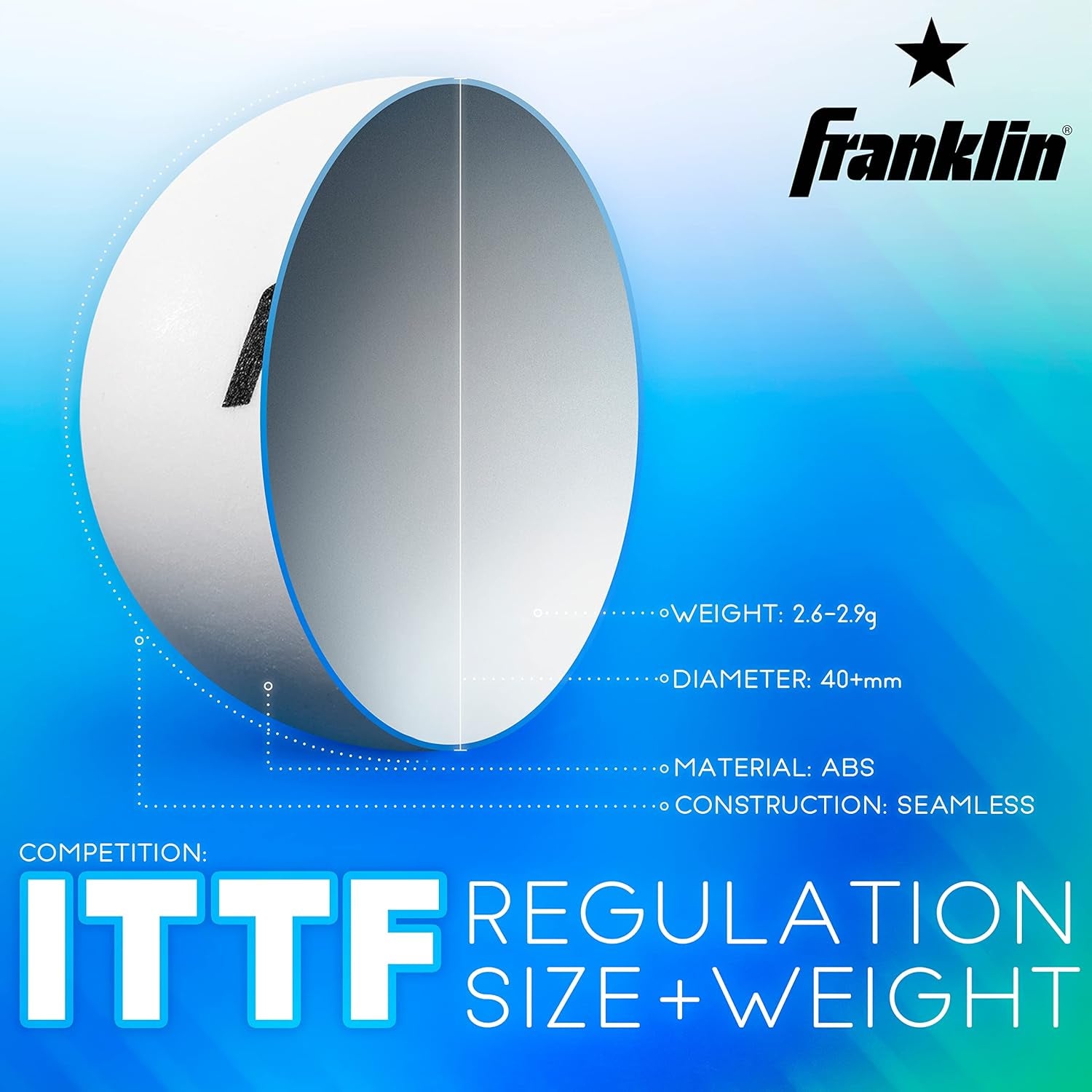 Franklin Sports Table Tennis Balls - Official Size and Weight 40Mm Table Tennis Balls - One Star Professional Balls - Bulk Packs and Family Sets