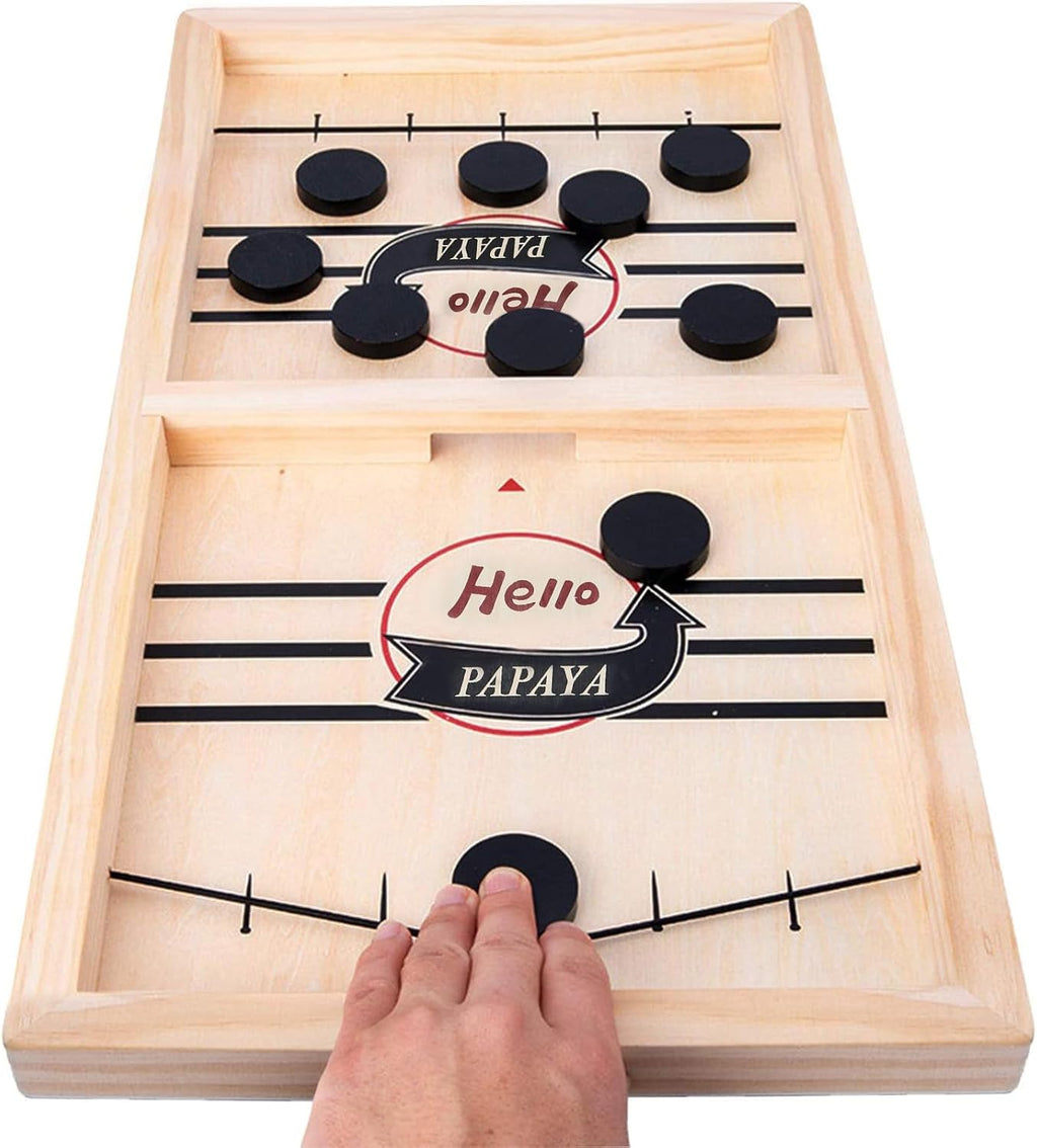 - Test Your Speed and Accuracy with This Fast-Paced Wooden Air Hockey Desktop Battle Board Game - Guaranteed Fun Gifts for Family Night or Friends Party