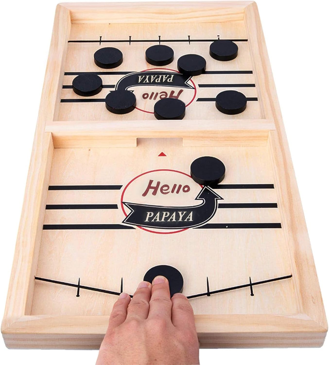 - Test Your Speed and Accuracy with This Fast-Paced Wooden Air Hockey Desktop Battle Board Game - Guaranteed Fun Gifts for Family Night or Friends Party