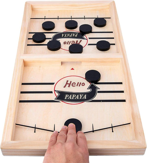 - Test Your Speed and Accuracy with This Fast-Paced Wooden Air Hockey Desktop Battle Board Game - Guaranteed Fun Gifts for Family Night or Friends Party