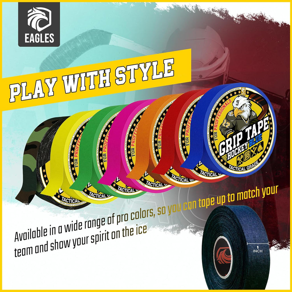 Hockey Tape Black 1Inch Grip Tape 2 Roll Athletic Sports Tape Water-Resistan Multipurpose Cloth Tape for Lacrosse Baseball & Softball Bats, Pullup Bars, Sports Gift Wrist Ankle Foot Gymnastics Bar
