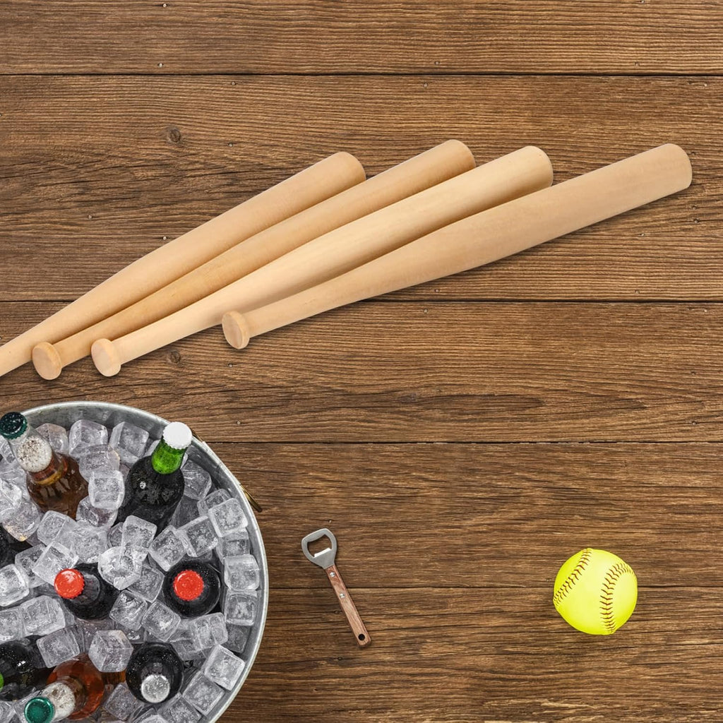 2 Pcs Wooden Baseball Bat, 18 Inch Unpainted Wood Baseball Bats, Wooden Baseball Bat Craft Unfinished Wood Unpainted Mini Baseball Bat for DIY Painting Sports Party Favors Craft