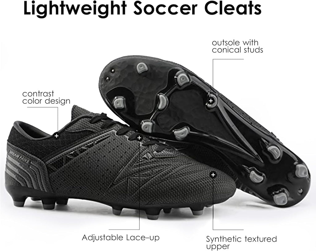 Mens Sport Flexible Athletic Lace up Light Weight Outdoor Cleats Football Soccer Shoes