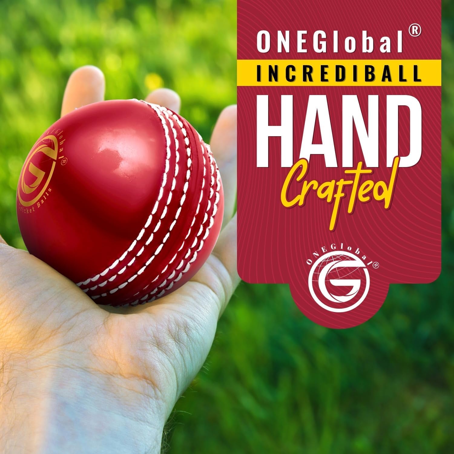 Soft Rubber Cricket Ball for Practice | Outdoor & Indoor Practice Cricket Ball with Core & Stitched Seam | Realistic Feel, True Bounce & Swing for Practice, Honing Skills & Family Fun