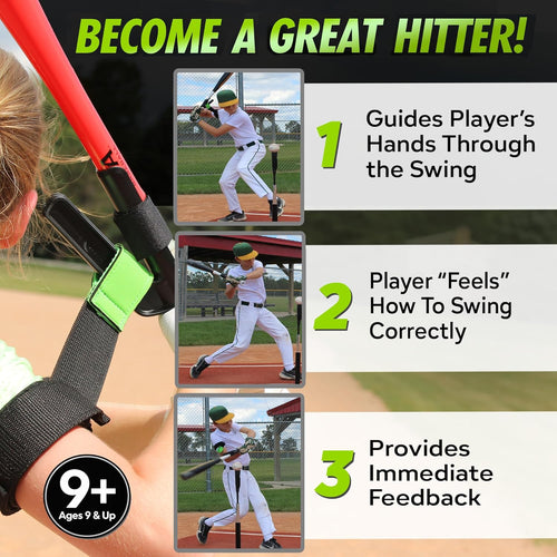 Baseball/Softball Hitting Trainer – Swing Trainer Aid for Batting & Hitting Practice – Baseball Training Equipment to Improve Bat Speed, Swing Mechanics, Contact & Timing – for Ages 9 and Up