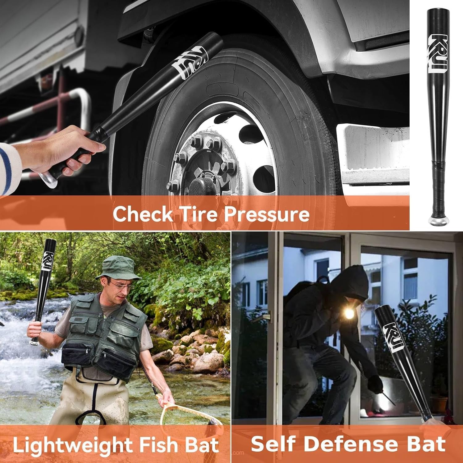 Aluminum Baseball Bat, 18 Inch Self Defense Bat, Lightweight Bat for Tire Checker, Fish, Keeps in Home, Car, Backpack for Self Defense
