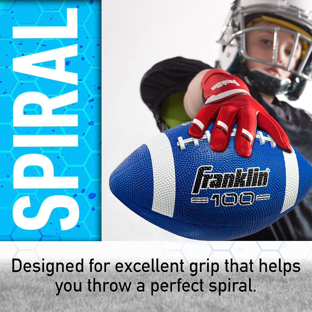 Franklin Sports Kids Junior Grip-Rite Youth Junior Size Rubber Footballs - Peewee Kids Durable Outdoor Footballs - Single & Bulk Packs Available