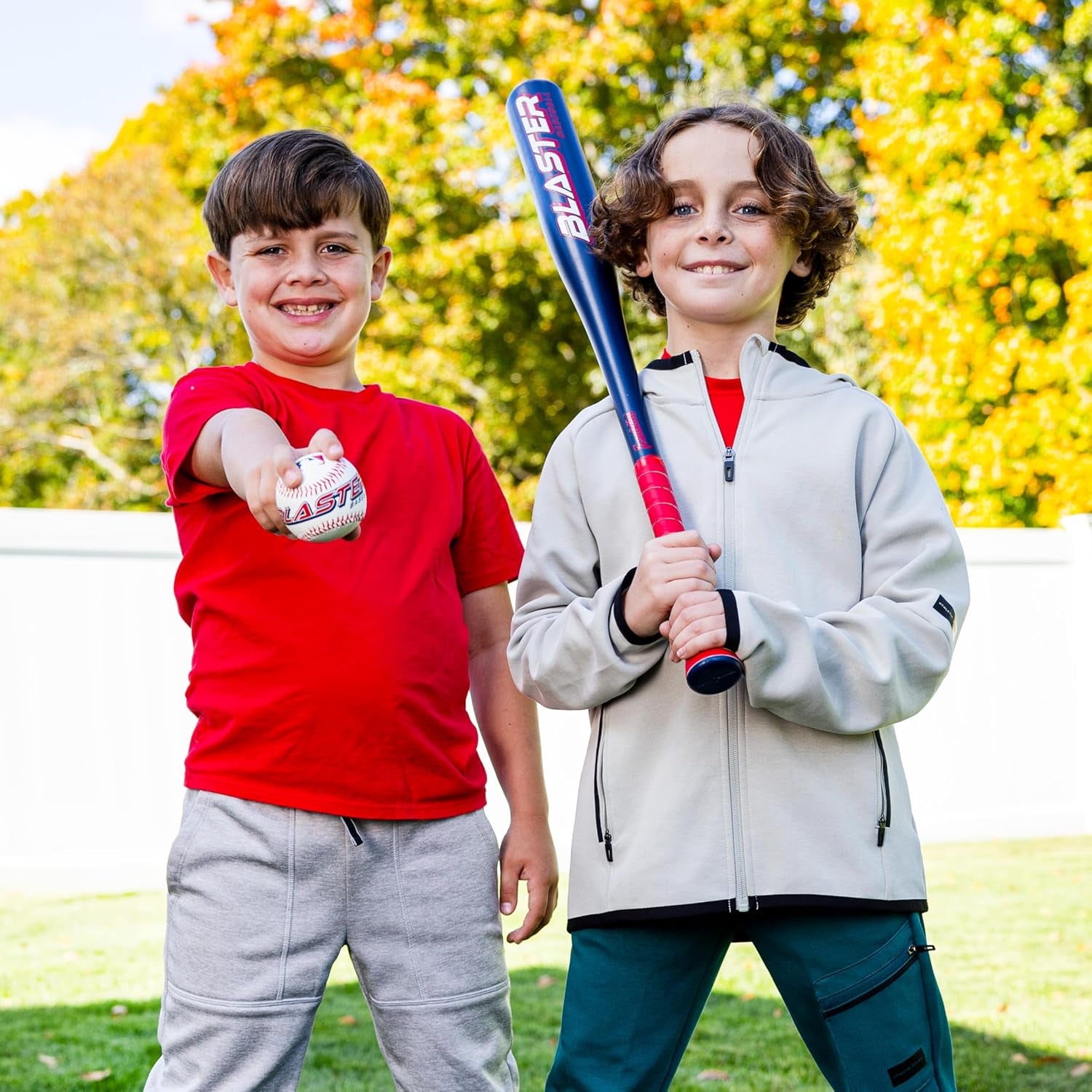 Franklin Sports Blaster Plastic Baseball Bat + Ball Set - Youth 32" Toy Bat + Official Stitched 70Mm Lightweight Ball