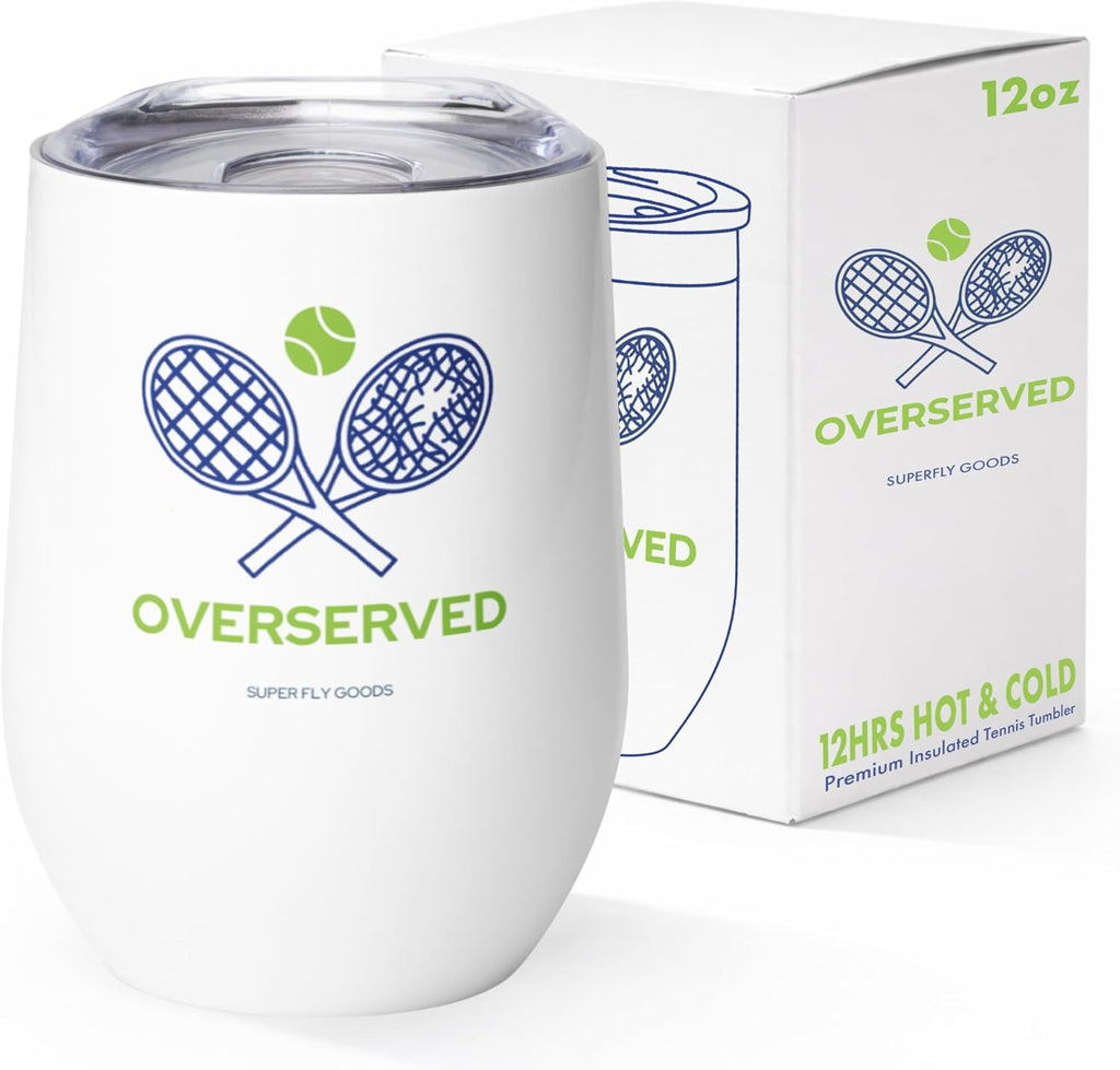 - 12 Oz Tennis Mug – Insulated Stainless Steel Tumbler with Lid | Keeps Beverages Hot or Cold | Cool Gifts for Women, Dad & Players, Unique Gift Idea (Tennis)