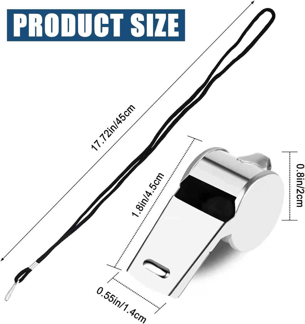 Whistle for Coaches,Whistle with Lanyard for Coaches Teachers Referees Emergency Outdoor Sports(3 Pcs Loud Stainless Steel)