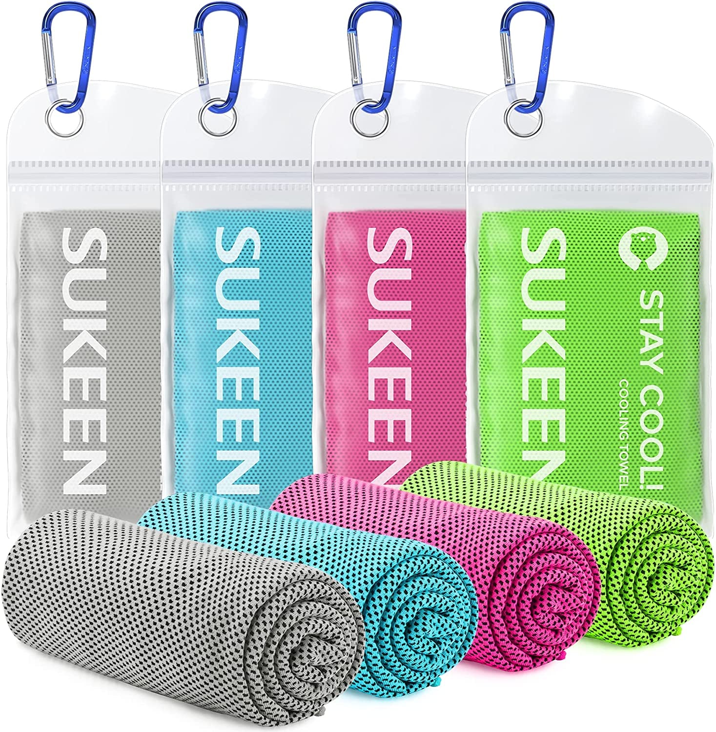 4Pack Cooling Towel (40"X12"), Ice Towel,Soft Breathable Chilly Towel,Microfiber Towel for Yoga,Sport,Running,Gym,Workout,Camping,Fitness,Workout & More Activities