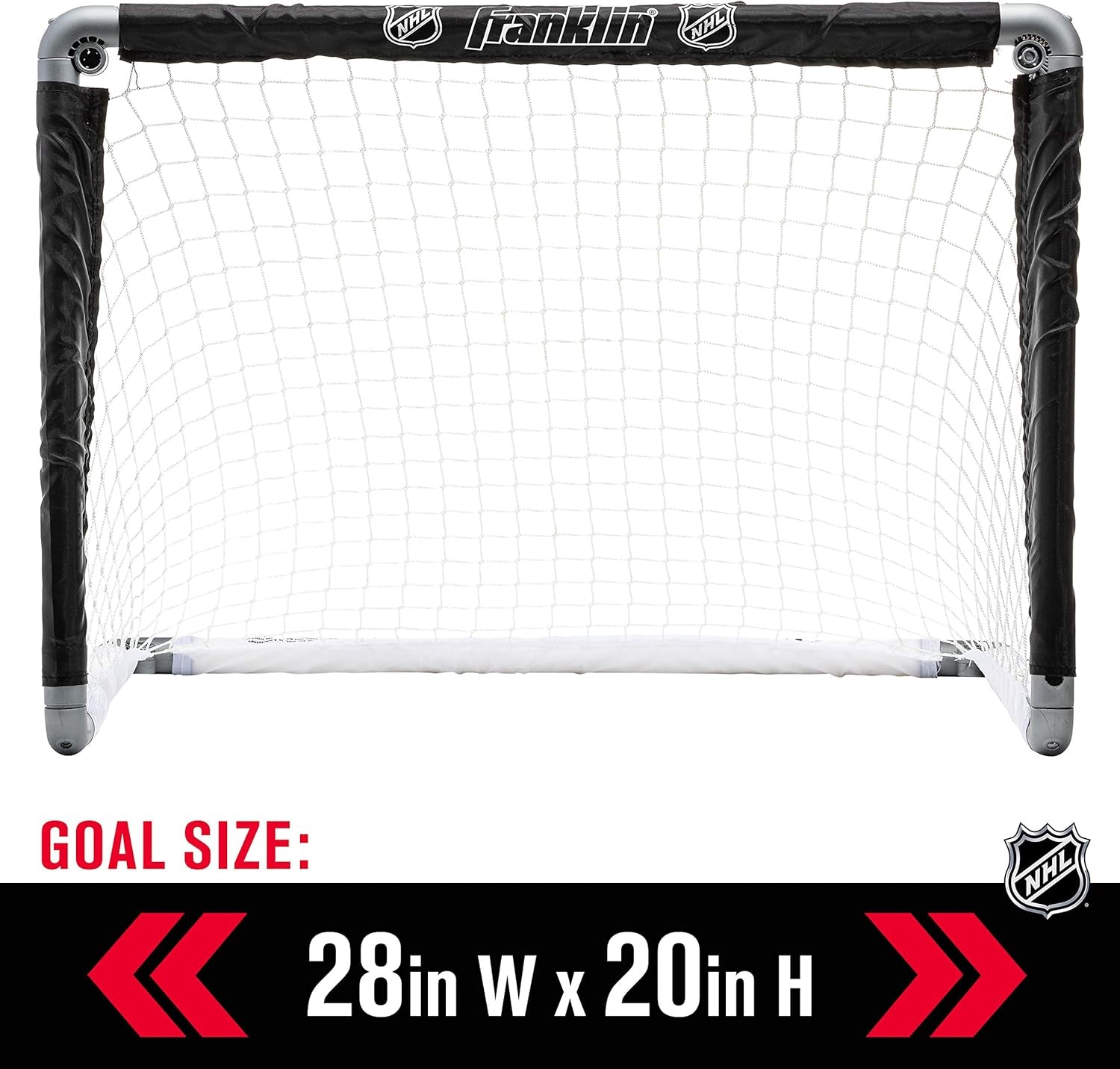 Franklin Sports NHL Kids Mini Hockey Goal Set - (2) Mini + Knee Hockey Goals, (4) Youth Sticks, (2) Goalie Sticks + (4) Foam Balls - Knee + Mini Hockey Set