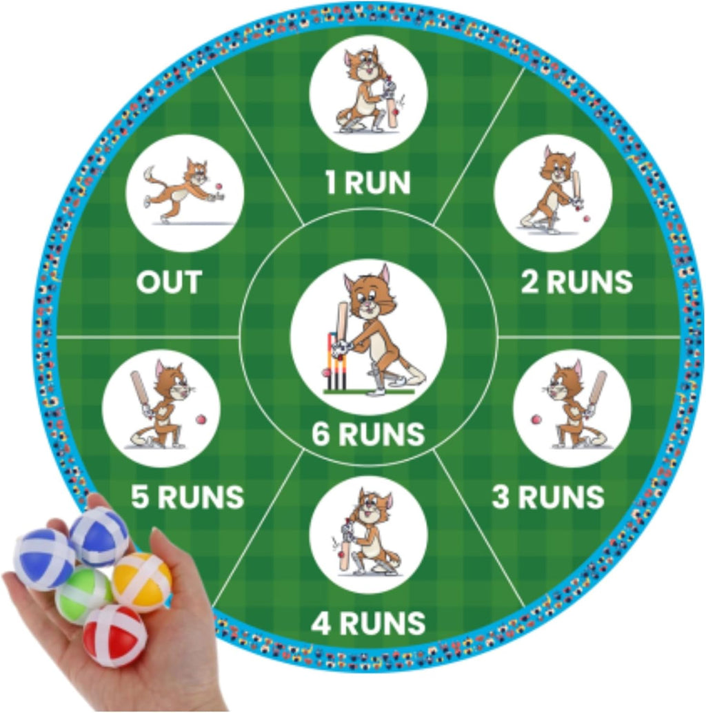 Cricket Dart Game, Double Sided, 29 Inches, 24 Sticky Balls, Birthday Gifts for Boys and Girls, Gift for Cricket Lover, Play Indoor/Outdoor, Fun Party Game, Portable Design, for Ages 3+