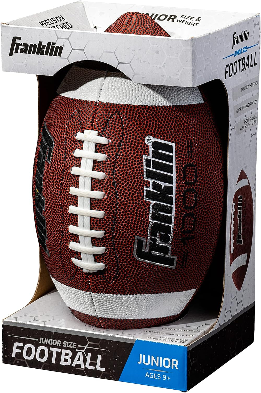 Youth + Adult Footballs - Extra Grip 1000 Official Size, Junior + Pee Wee Kids - 1 + 12 Packs