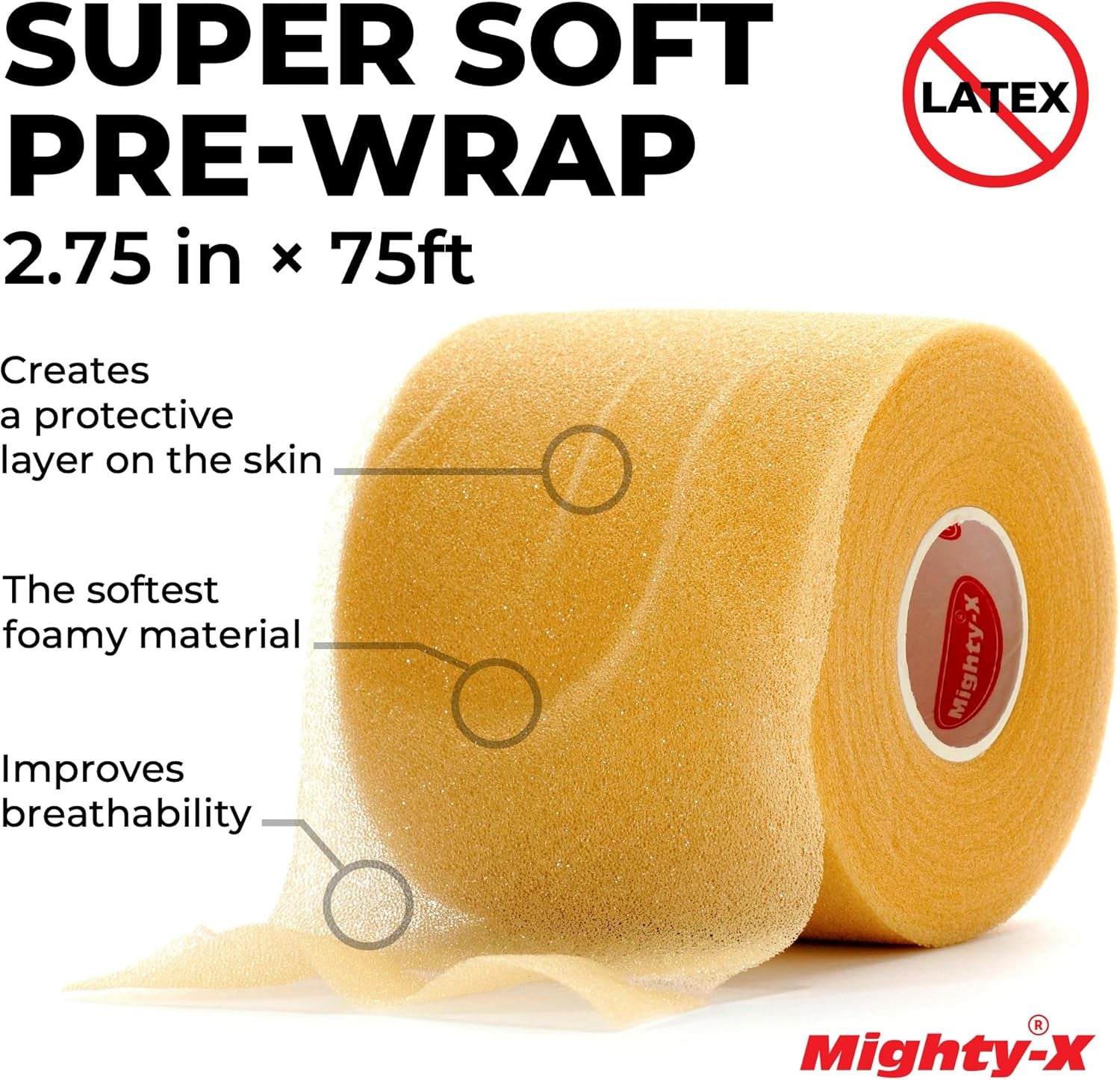 Premium White Athletic Tape for Injuries - 3 Pack with Pre-Wrap - Easy Tear & No Sticky Residue - Sports Zinc Oxide Tape - Ankle, Wrist, Fingers - Ideal for Soccer, Gymnastics, Boxing