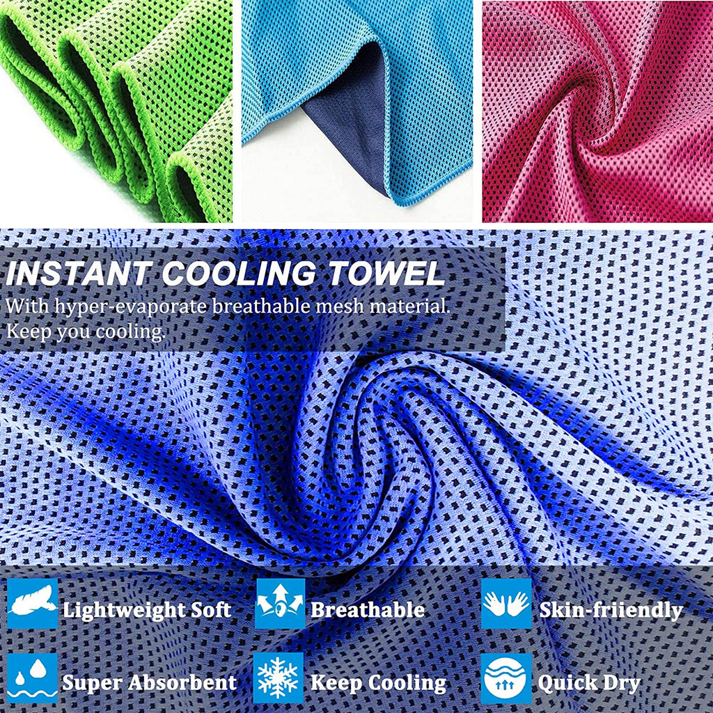 Cooling Towel | 2 Pack 47"X12" | Ice Cool for Neck | Soft Breathable Microfiber Chilly | for Yoga, Golf, Gym, Camping, Running, Workout & More Activities