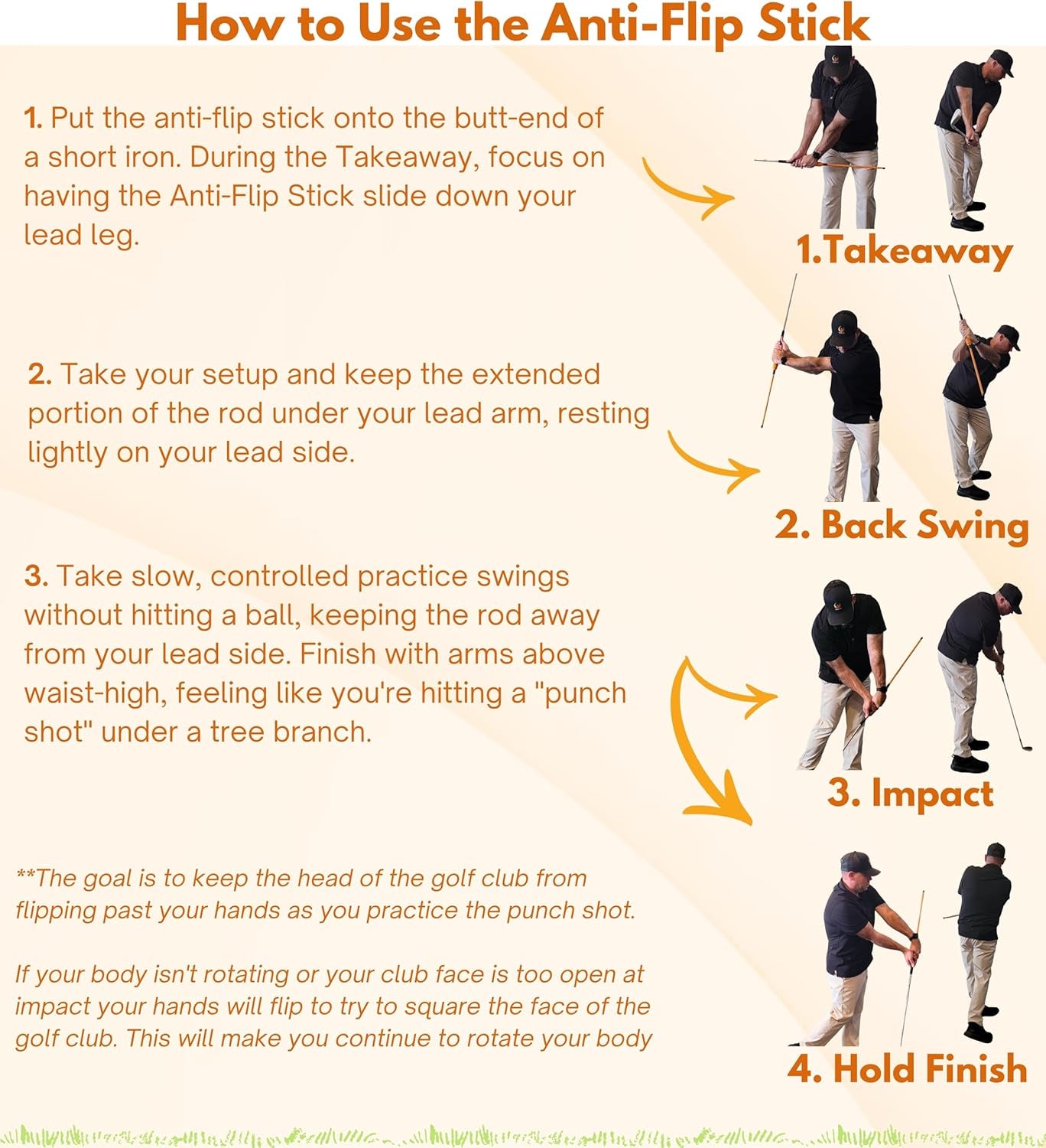 ® Golf Training Swing Aid | Improve Impact & Swing Plane | Chipping Training Aid | Stop Casting & Flipping