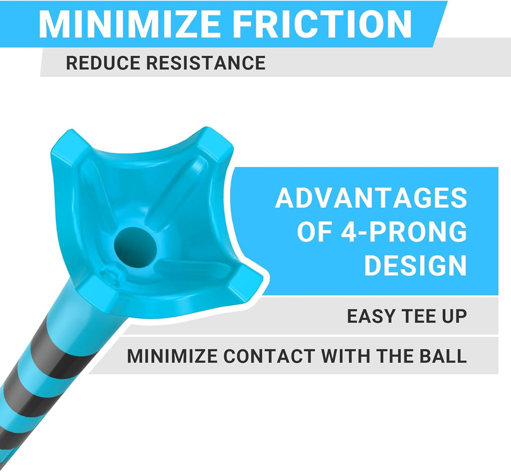 Professional Plastic Golf Tees 50/60/100 Pack (3-1/4" or 2-3/4"), Enhanced Durability & Stability, Engineered to Minimize Friction and Side Spin