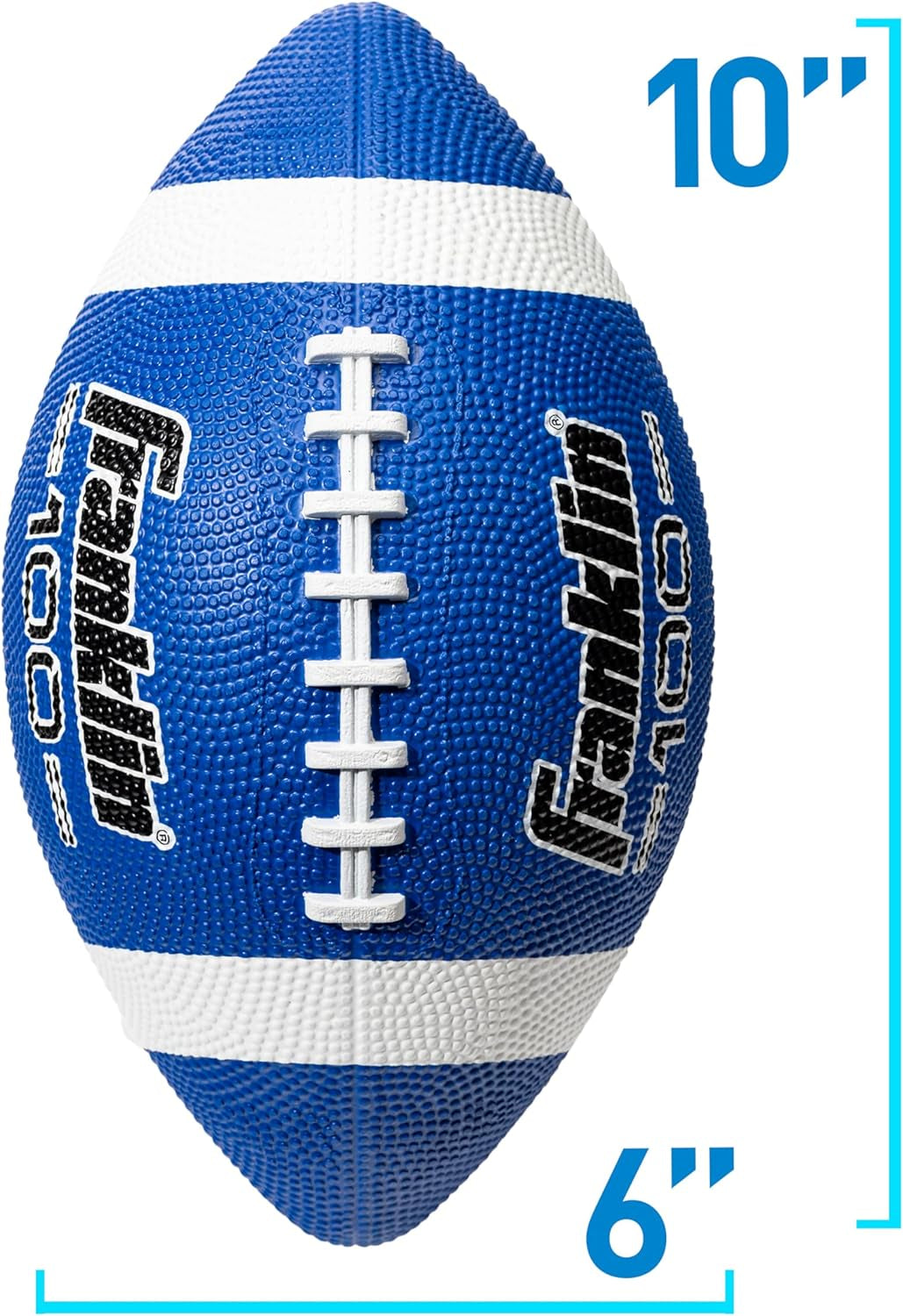 Franklin Sports Kids Junior Grip-Rite Youth Junior Size Rubber Footballs - Peewee Kids Durable Outdoor Footballs - Single & Bulk Packs Available