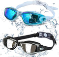 Swim Goggles - Swimming Goggles,Pack of 2 Professional anti Fog No Leaking UV Protection Wide View for Women Men Adult Youth Kids