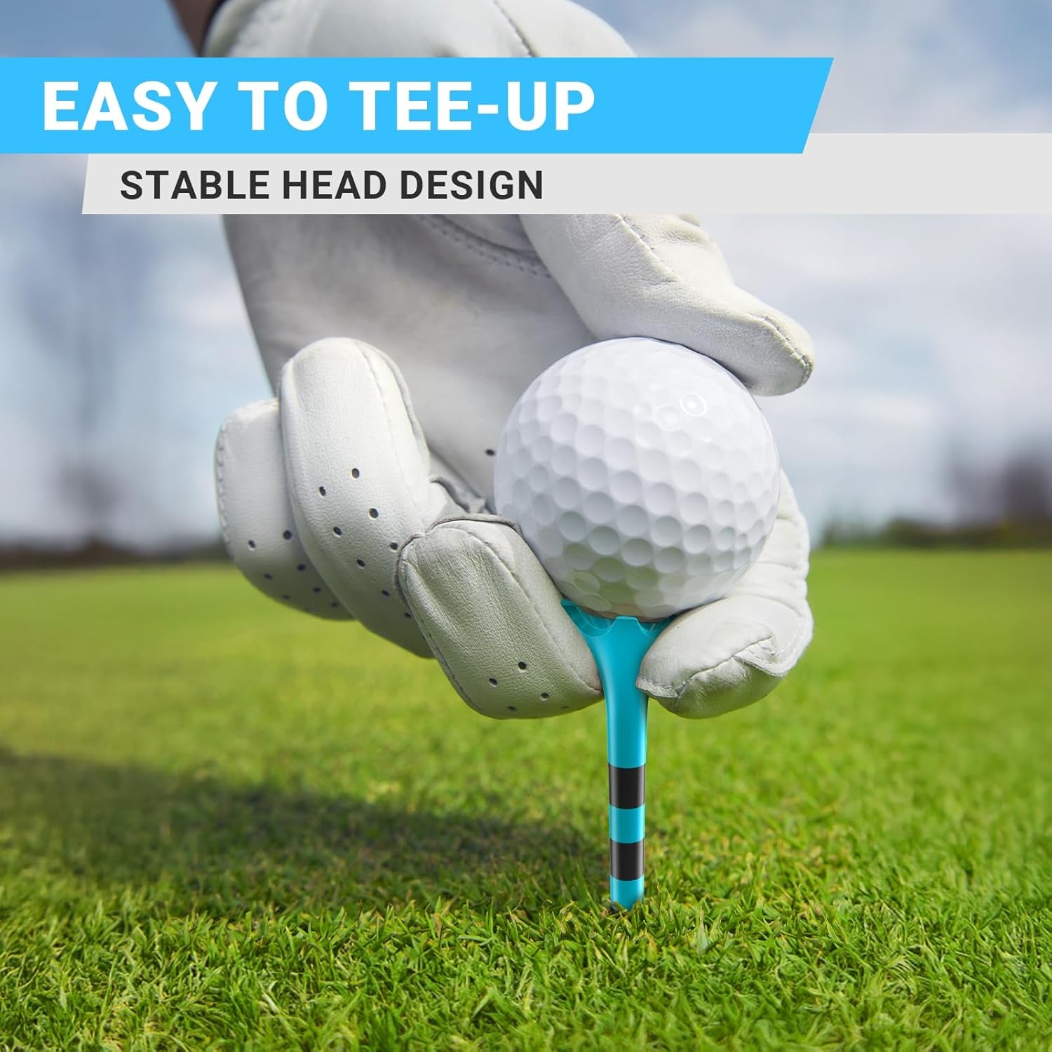 Professional Plastic Golf Tees 50/60/100 Pack (3-1/4" or 2-3/4"), Enhanced Durability & Stability, Engineered to Minimize Friction and Side Spin