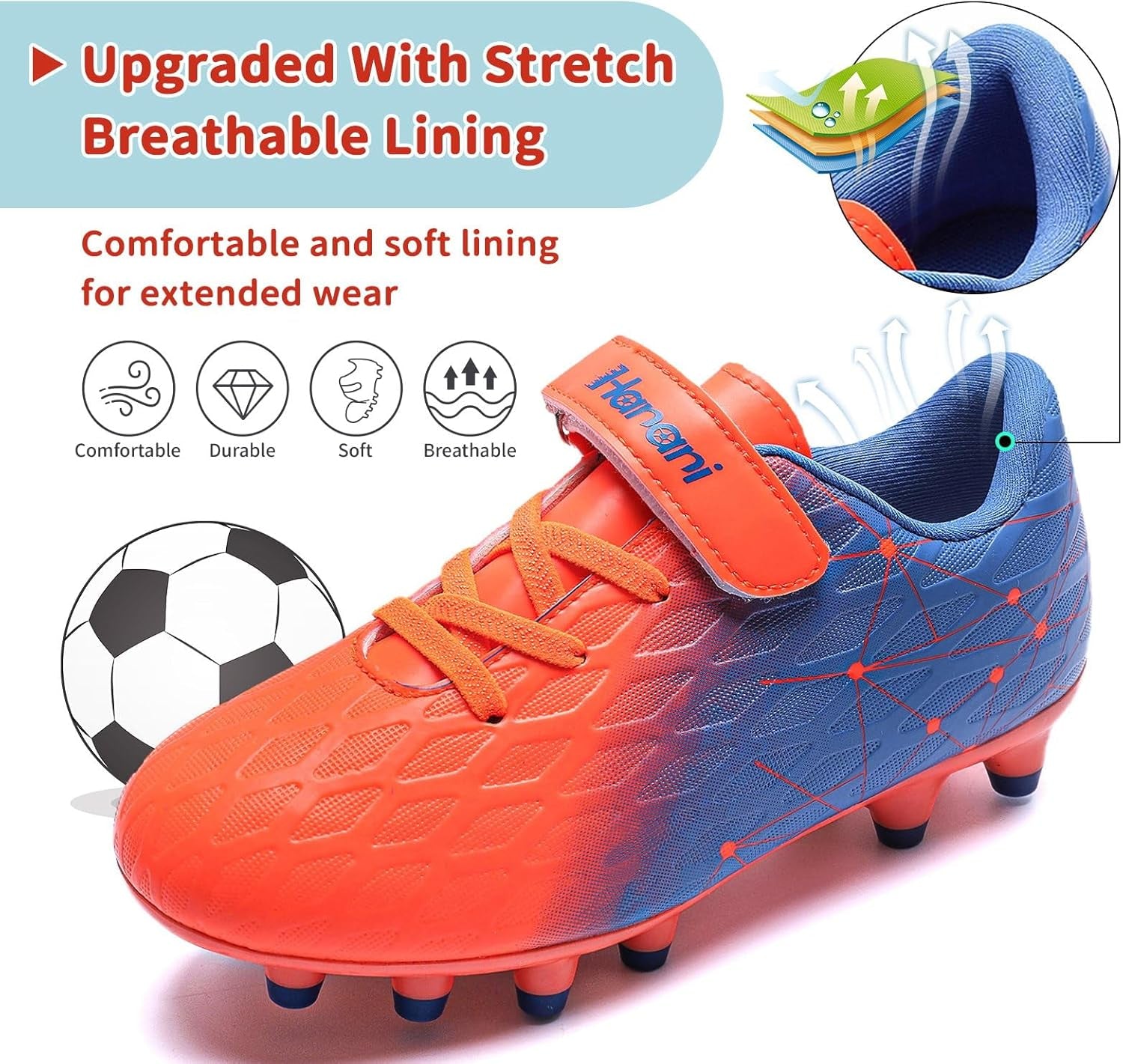 Boys Soccer Cleats Kids Girls FG/AG Soccer Athletics Sport Shoes Training Shoes Running Shoes Teenager Indoor Outdoor Football Shoes Sneakers for Unisex