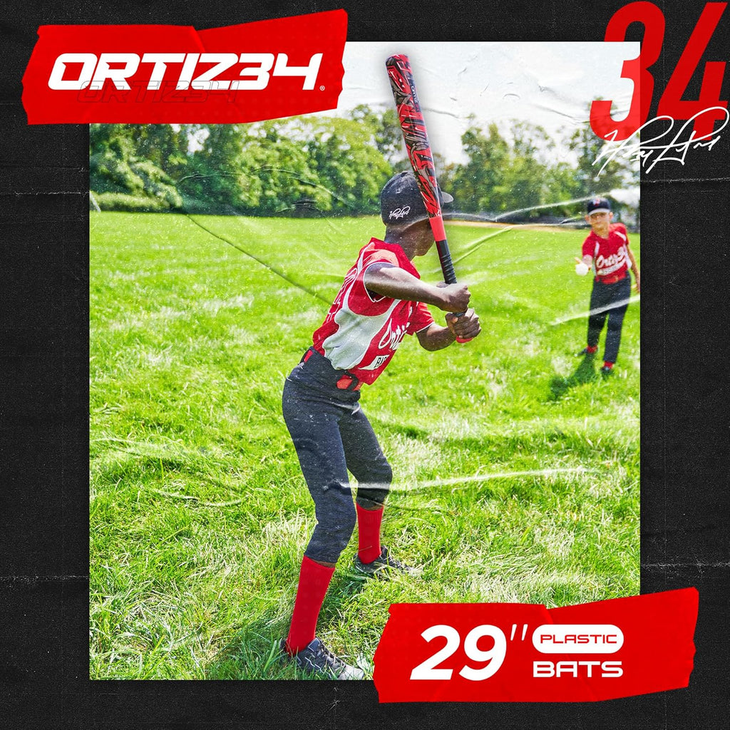 Bat & Ball Set - Graffiti Plastic Bat & Ball Homerun Set- David Ortiz Backyard Baseball Set for Youth, Kids, Teenagers, Adults (Bat & Ball Set, Blue)
