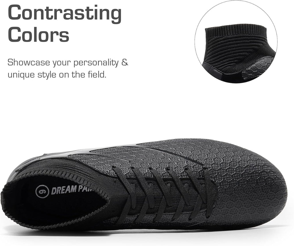 Men'S High Tops Lace up Soccer Cleats, Lightweight Professional Athletic Football Cleats Mens Athletic Shoes for Training Soccer