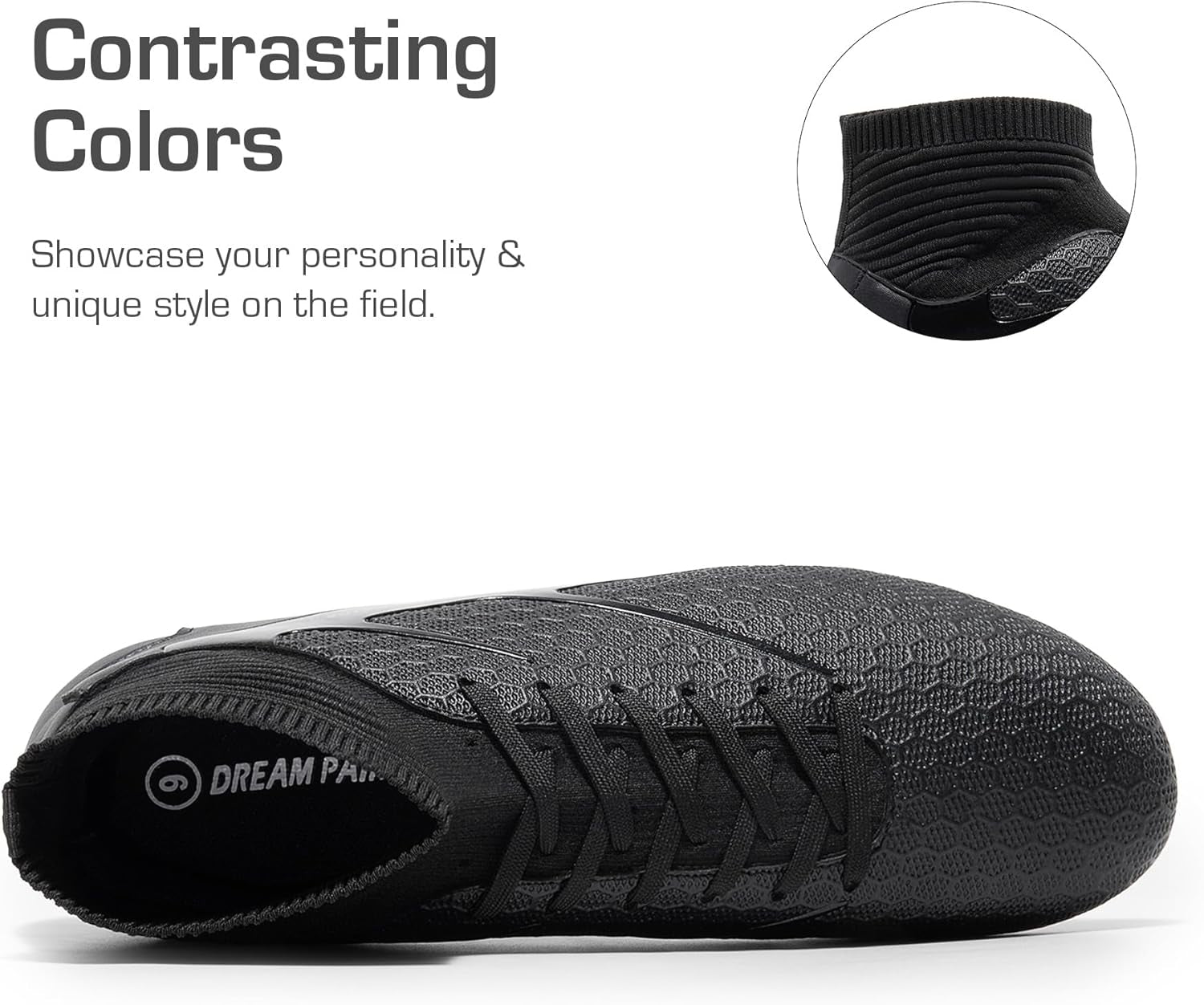 Men'S High Tops Lace up Soccer Cleats, Lightweight Professional Athletic Football Cleats Mens Athletic Shoes for Training Soccer