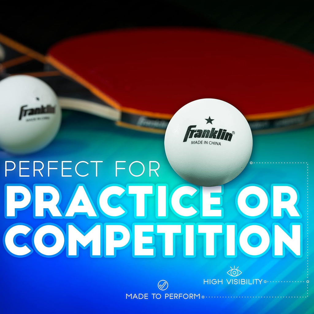 Franklin Sports Table Tennis Balls - Official Size and Weight 40Mm Table Tennis Balls - One Star Professional Balls - Bulk Packs and Family Sets