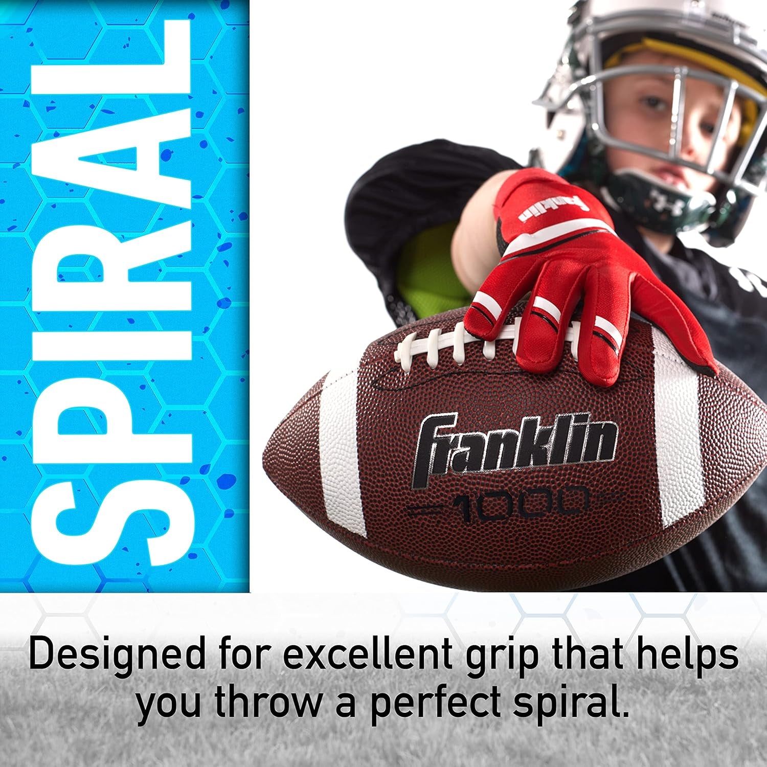 Youth + Adult Footballs - Extra Grip 1000 Official Size, Junior + Pee Wee Kids - 1 + 12 Packs